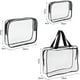 thumbnail image 3 of Juego de 3 bolsas de maquillaje transparentes, bolsa de aseo transparente, PVC transparente impermeable con asa de cremallera, bolsa de equipaje de viaje portátil, 3 of 5