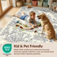 thumbnail image 4 of Design&I 8'x10' Washable Area Rug Extra Large Skid-Resistant Low Profile Chinoiserie Vintage Floral Toile With Bird And Pagoda Garden for Living Room, Family, 4 of 7