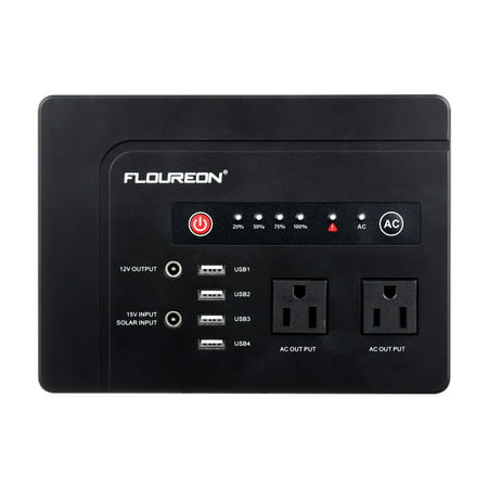FLOUREON 42000mah Portable Power Station Emergency External Battery Pack Generator Backup, 200W(Max) 120V 2 AC Outlets/4 USB Ports/Solar Input, Power Bank for MacBook Laptop Camera Cellphone and (Best Backup Program For Mac)