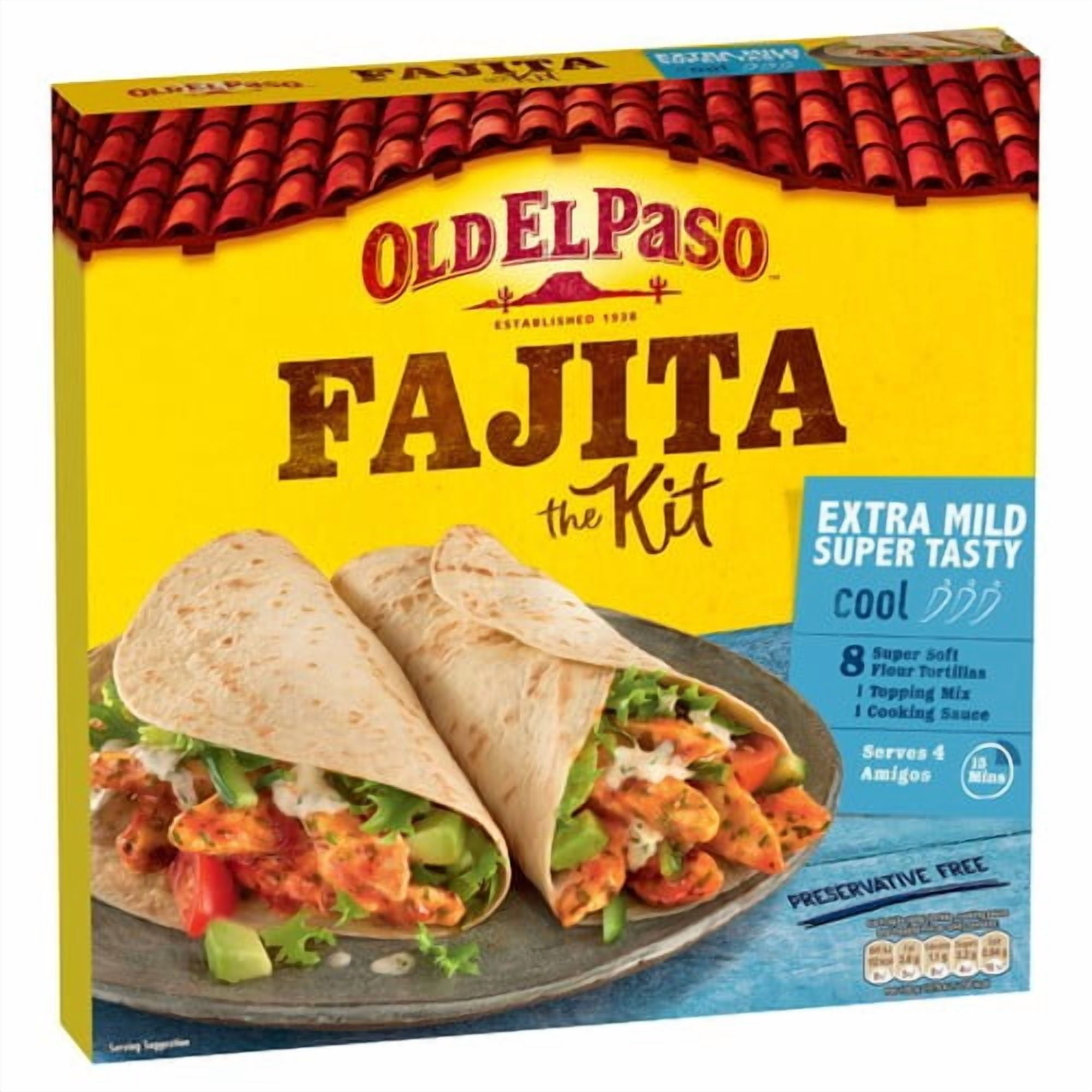 Old El Paso Mexican Extra Mild Super Tasty Fajita Kit 476g, British Import (Pack of 2)