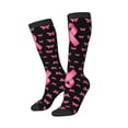 thumbnail image 2 of Womens Breast Cancer Ribbon Dragonfly Knee High Socks Comfy Thermal Boot Long Socks, 2 of 7