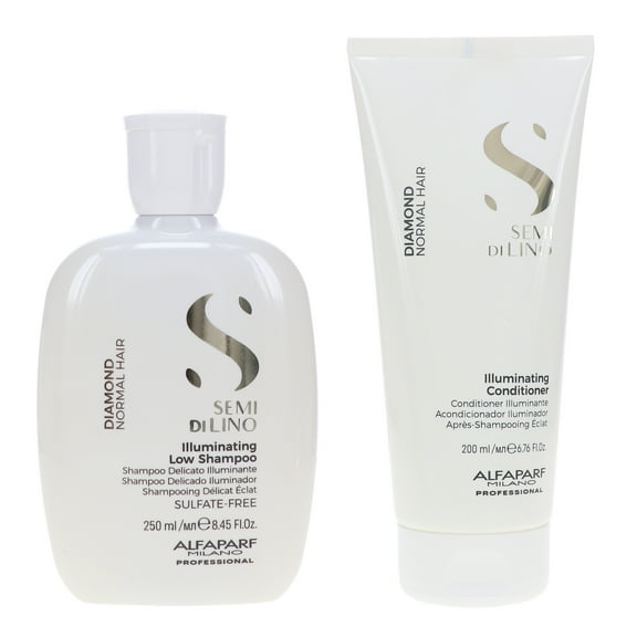 Alfaparf Milano Semi Di Lino Diamond Illuminating Low Shampoo 8.45 oz & Conditioner 6.76 oz Combo Pack