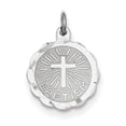 thumbnail image 1 of Beautiful Sterling Silver Rhodium-plated Baptism Disc Charm, 1 of 2