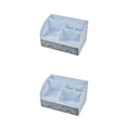 thumbnail image 3 of relayinert Makeup Organizer Open Wide Application Fluent Line Sundries Makeup Products Storage Box Desktop Blue 2Set, 3 of 6