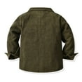thumbnail image 2 of XBASW Baby Toddler Boys Corduroy Shirt Jacket Long Sleeve Army Green Blouses Solid Color Winter Autumn Dress Shirt Tops for Boys 1-5T, 2 of 6