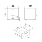 Tvilum Austin 2 Drawer Nightstand in Truffle