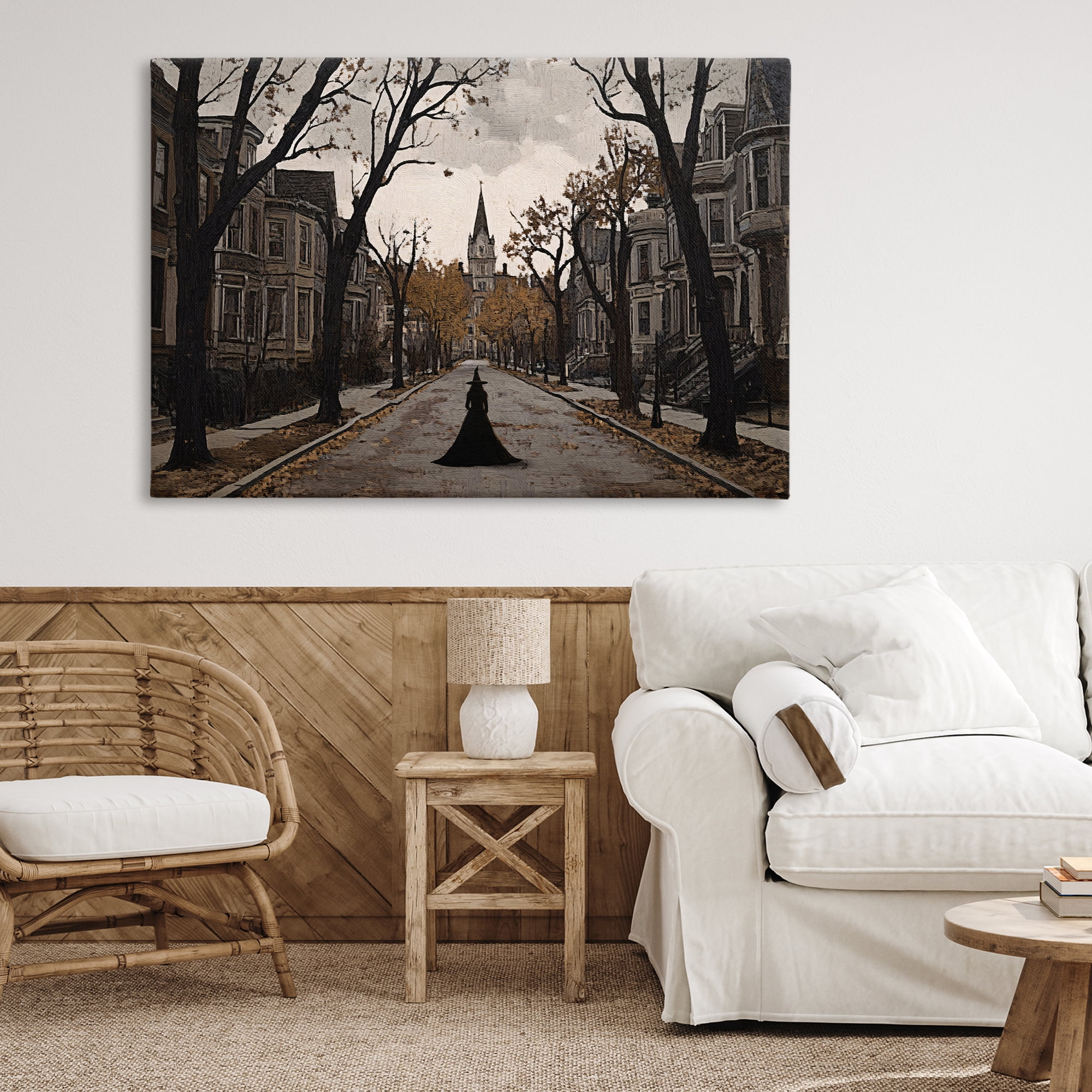 Stupell Industries Witch Strolling Town Streets Canvas Wall Art, design by Jacky Ngan