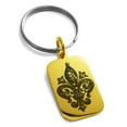 thumbnail image 1 of Stainless Steel Crown Fleur De Lis Engraved Small Rectangle Dog Tag Charm Keychain Keyring, 1 of 1