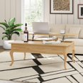 thumbnail image 4 of Lift Top Coffee Table, Farmhouse Coffee Table with Hidden Storage, Wood Center Table Dining Table for Living Room, Apartment, Home Office (Natural), 4 of 17