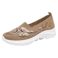 thumbnail image 5 of Orthopedic Shoes for Women Comfortable Casual Athletic Work Woven Slip on Mesh Breathable Lightweight Non Slip Walking Running Sneakers Khaki Size 6, 5 of 5