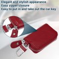 thumbnail image 3 of Funda Universal para llave de vehículo de coche de piel de vaca con cremallera multifuncional duradera | Funda para llave de coche, soporte para dinero de bolsillo para llave remota automática, color rojo, 1 Uds. Unique Bargains accesorios de alarma para vehiculos, 3 of 7