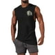 thumbnail image 1 of Camiseta sin mangas de cuello redondo para hombre, informal, a la moda, con estampado, deportiva, de poliéster, 1 of 5