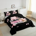 thumbnail image 4 of Feelyou Coffee Cup Child Full Size Comforter Sets, Girly Princess Bow-tie Bedding Comforter Set, Kawaii Pink Fashion Reversible Bedding Sets, Ultra Soft Bedroom Decor, 3-Piece, 4 of 9