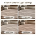 thumbnail image 7 of ODIKA 8'x10' Beige Mocha Vertical Striped Geometric Washable Area Rug Contemporary Dotted Columns Non-Slip Chair-Friendly Mat for Dining Room, Large Office, Lounge, 7 of 7