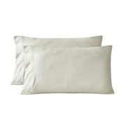 Mainstays Washed Ultra Soft Microfiber Pillowcase Set, Papyrus Biege, Standard/Queen, 2 Piece