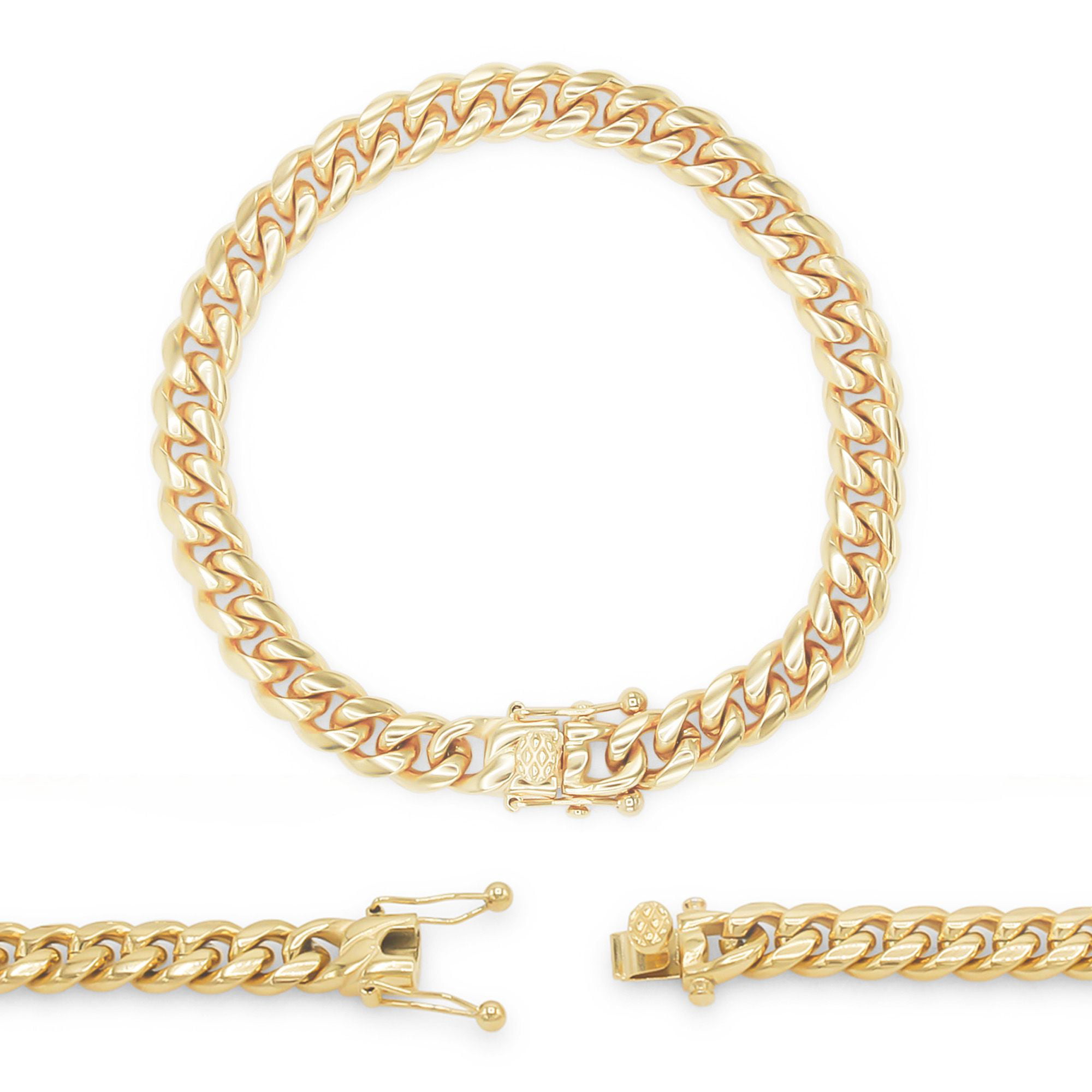Men's Bracelet Curb Chain 18k Yellow Gold Filled 8" Link Fashion Jewelry 10mm 