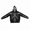 thumbnail image 6 of YCNYCHCHY Spring 2023 New Women Y2K Skeleton Hoodies pastel goth Jacket Streetwear Skull Rhinestone Zip Up Hoodie Oversized Sweatshirt, 6 of 6