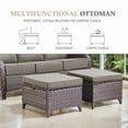 thumbnail image 6 of Opohoro 8 Pieces Outdoor Conversation Set with 43" Rectangular Fire Pit Table, Brown Rattan Sofa Set with 4 Swivel Rocker Chairs and Ottomans, Gray for Patio Backyard Deck, 6 of 15