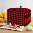 thumbnail image 2 of Toaster Cover 4 Slice, Black Red Plaid Dustproof Bakeware Oven Protector with Top Hook, Vintage Rustic Buffalo Checked Gingham Waterproof Small Kitchen Appliance Toasters Dust Cover, 12"x11"x8", 2 of 8