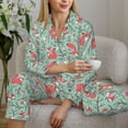 thumbnail image 6 of Lsque Autumn Branches Fox and Mushrooms Pattern Long Sleeve Pajama Set for Women - Soft 2-Piece Sleepwear and Loungewear Set with Pockets, Comfy Nightwear-Medium, 6 of 7
