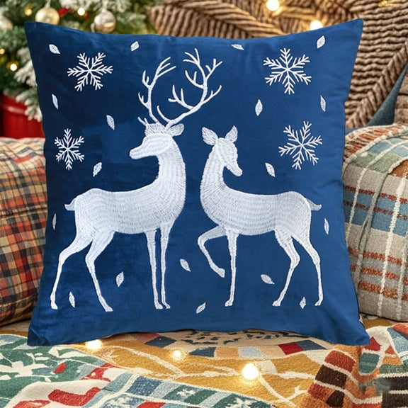 New Embroidered Halloween Christmas Pillow Deer Fashion Living Room Bedroom Sofa