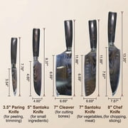 5 Piece Chef Knife Set Japanese Kitchen Knives, High Carbon Stainless Steel Blades