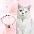 thumbnail image 1 of opvise Cat Necklace Eye-catching Attractive Exquisite Elegant Flower Pendant Pet Cat Fake Pearl Necklace Pink, 1 of 7