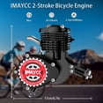thumbnail image 2 of IMAYCC Kit de motor de bicicleta de 80 cc, kit de motor de bicicleta con computadora digital con cable, kit de bicicleta motorizada de 2 tiempos, apto para bicicletas de 26 a 28 pulgadas (negro), 2 of 5