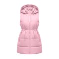 thumbnail image 5 of Levmjia Women's Hooded Vest Zip Up Quilted Padded Gilet Detachable Hood Drawstring Waist Sleeveless Outerwear with Pockets, 5 of 5