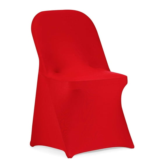Spandex Folding Chair Covers Universal Fitted Dining Chair Cover Stretchy Slipcovers for Wedding Party Banquet Flat-Front Chairs Covers red