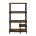 thumbnail image 4 of Pemberly Row Turn-N-Tube 4-Tier Toolless Kitchen Shelf Cart in Amber Pine/Black, 4 of 6