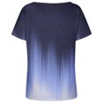 thumbnail image 5 of Dyegold Summer Tops for Women 2023 Trendy, Summer Shirts for Women Side Slit Button Ombre Tshirt Square Neck Short Sleeve Blouses Vintage Floral Print ​Tunics, 5 of 5