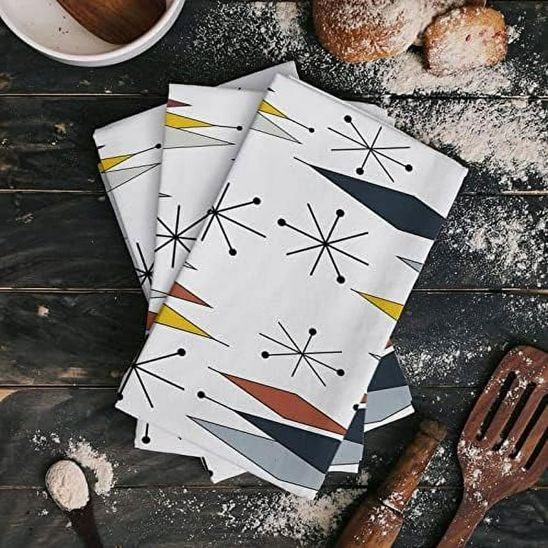 Kitchen Towels Mid Century Modern Grey Black and Yellow Diamond Geometric Soft Cotton Reusable Absorbent Kitchen Dish Towels for Kitchen Cleaning Dishwashing Kitchen Bathroom 18X28 Inch Walmart