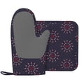 thumbnail image 7 of DouZhe Oven Mitts and Pot Holders Sets, Traditional Ethnic Plaid Kaleidoscope Prints Non-Slip Heat Resistant Kitchen Oven Silicone Glove, 7 of 7