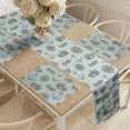thumbnail image 2 of Ambesonne Nautical Table Runner & Placemats, Anchor Windrose Fish Ships, Placemat 4 pcs + Runner 12"x72", Blue Multicolor, 2 of 2
