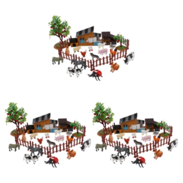 Vogacara Juego de 21 piezas de animales de granja, figuras de animales de granja diminutas realistas, juguete para niños de fiesta Type1 NO1