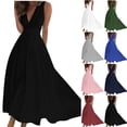 thumbnail image 1 of Gspmoly Robes pour Femmes, Robe Sans Manches de Printemps/été pour Femmes à Col en V Coloré, Poitrine Enveloppée, Robe Longue, Robes de Vacances pour Femmes, Offres des Fêtes, 1 of 5
