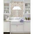thumbnail image 3 of Sparrow Swag Kitchen Curtains Sets for Windows 24 Inch Length, Spring Birds on The Branches Retro Country Beige Short Window Curtain Panels Swags Valances and Tiers 3 Piece Set for Cafe/Dining Room, 3 of 5