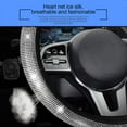 thumbnail image 3 of Car Bling Rhinestones Steering Wheel Cover with Sparkling Crystal Dimond, Anti-slip Steering Wheel Protector, 15 inch Elastic Universal for Cars, Vehicles, SUVs, Bling Car Interior Accessories (White, 3 of 12