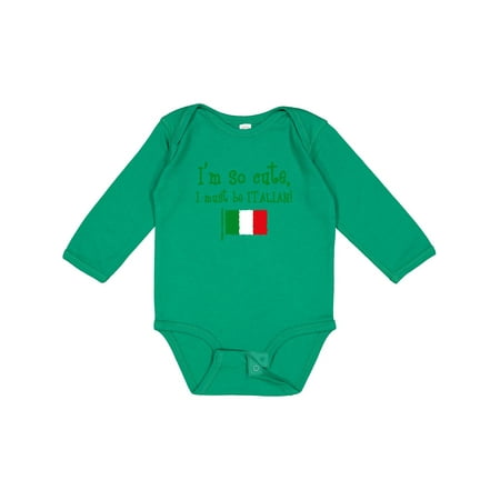 

Inktastic So Cute Italian Gift Baby Boy or Baby Girl Long Sleeve Bodysuit