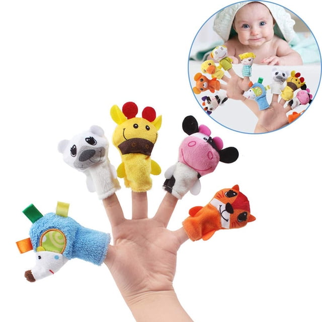 marionetas de dedo de animales de dibujos animados, muñecos educativos para niños, juguetes para los dedos para contar historias, juegos de rol