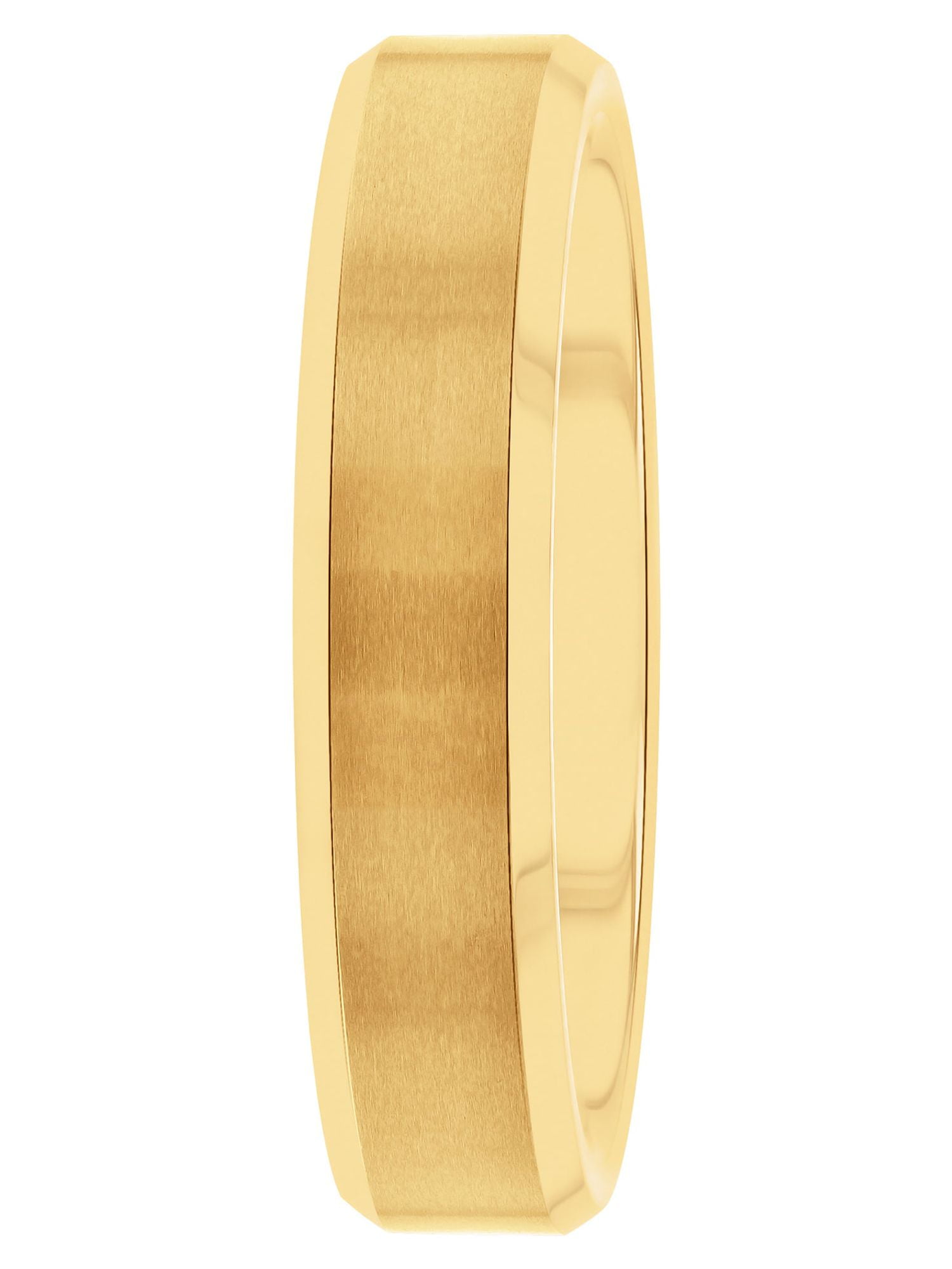 Men's Gold-Tone Tungsten Plain Beveled 5MM Wedding Band by Brilliance Fine Jewelry - Men's Ring