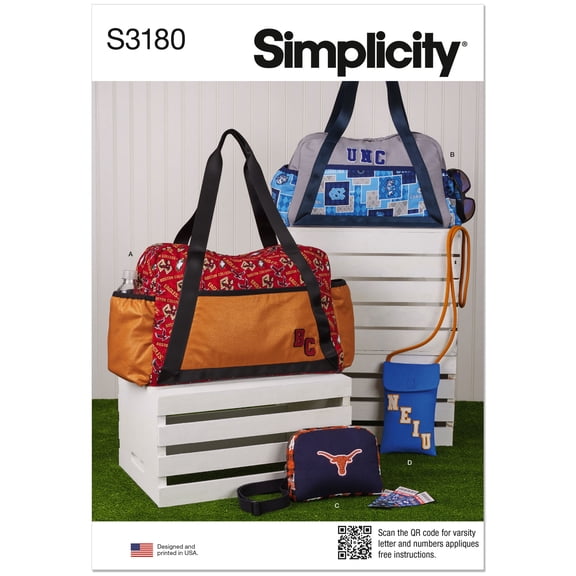 Simplicity Sewing Pattern 3180 -Totes in two sizes, belt bag and pouch, Size: OS (One Size)