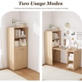 thumbnail image 6 of Montary Mobile L-Shaped Desk with Shelves & Wheels, Foldable & Expandable Office Desk for Small Spaces (Natural), 6 of 8