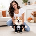 thumbnail image 6 of Halloween Skeleton Dog Costume, Standing Pet Outfit with Bone Print, Funny Party Cosplay Apparel, Soft Cotton for Small Medium Dogs Puppies Cats Black Dress Up, 6 of 7