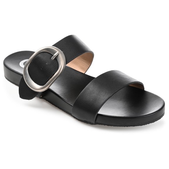 Journee Collection Womens Crysta Tru Comfort Foam Slide Flat Sandals