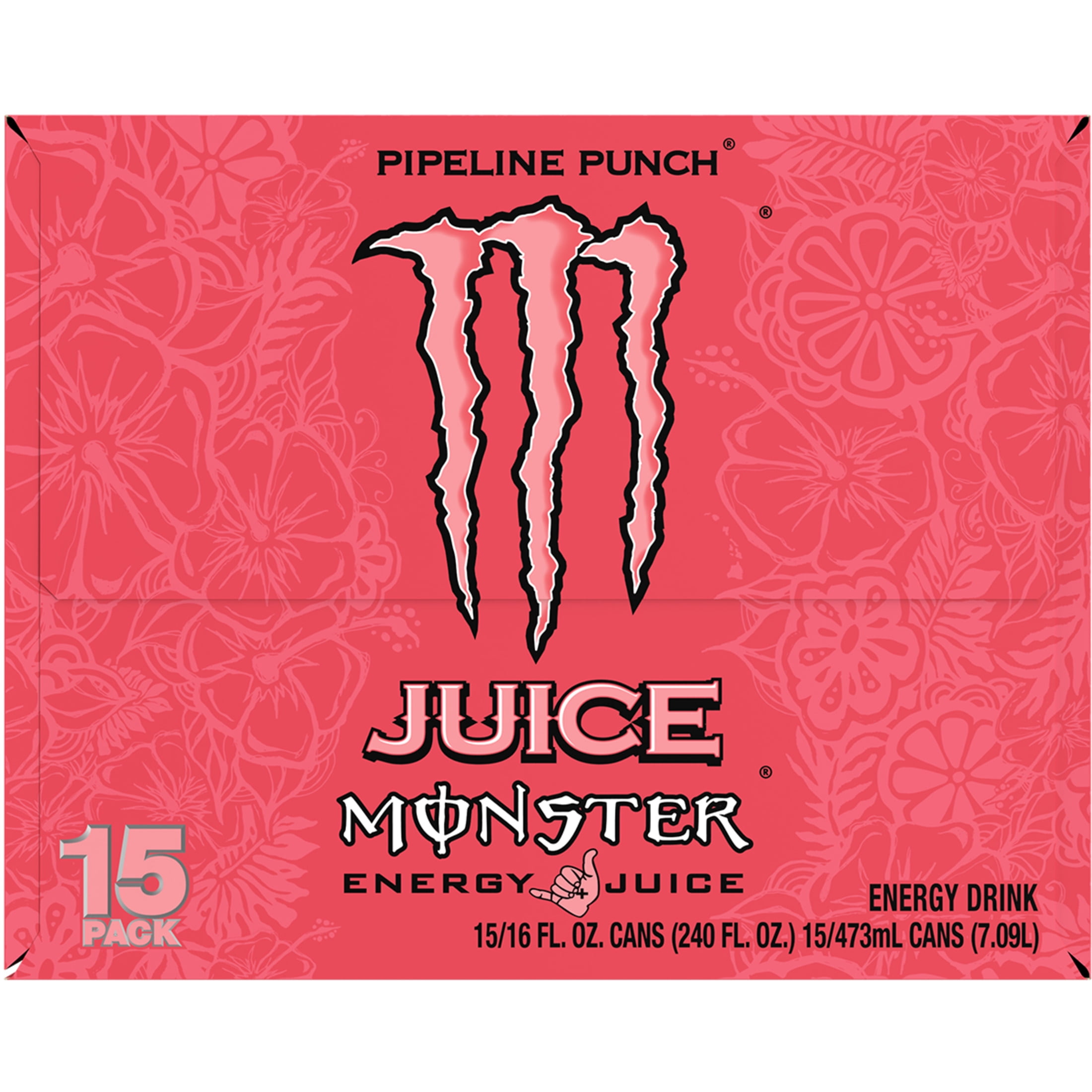 Monster Energy Juice Monster Pipeline Punch Energy Drink, 15-Pack, 16 Oz Cans