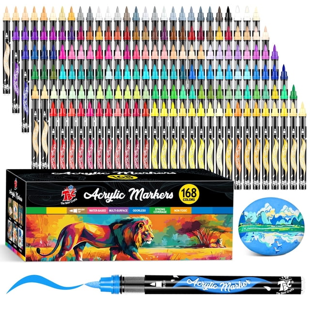 Marcadores de pintura acrílica TBC 168 colores a base de agua