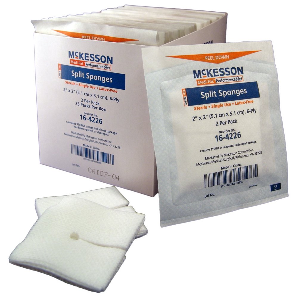 McKesson I.V. Drain Split Dressing 164226 Box of 70, White Walmart