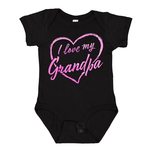 Inktastic I Love My Grandpa in Pink Chalk Heart Boys or Girls Baby Bodysuit